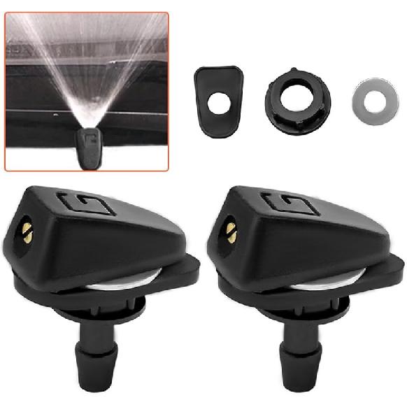 2PCS Car Front Windshield Washer Nozzle Kit, 0.31  Sprayer Head Car Wiper Nozzles, Adjustable Fan-shaped Auto Windshield Sprayer, Universal Single Style 1