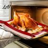 Heat Resistant Oven Liner Silicone Fiber Baking Mat with Button Non-Stick Safe Rectangle Tray Leakproof Reistant Snap to Form Kitchen Gadget
