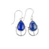 Natural Lapis Lazuli Gemstone 925 Sterling Silver Handmade Teardrop Earrings 1.60" Jewelry Gift For Engagement EE-47-31