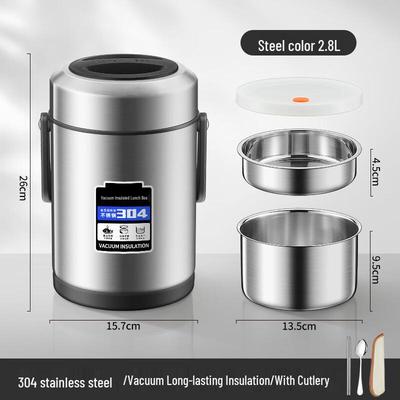 Ru Han Portable 2.8L 304 Stainless Steel Insulated Lunch Box