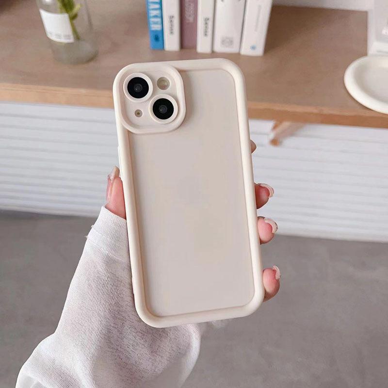 The new model is suitable for Apple 15promax mobile phone case, frame ladder iPhone17 fashion 16 simple solid color, anti-drop.