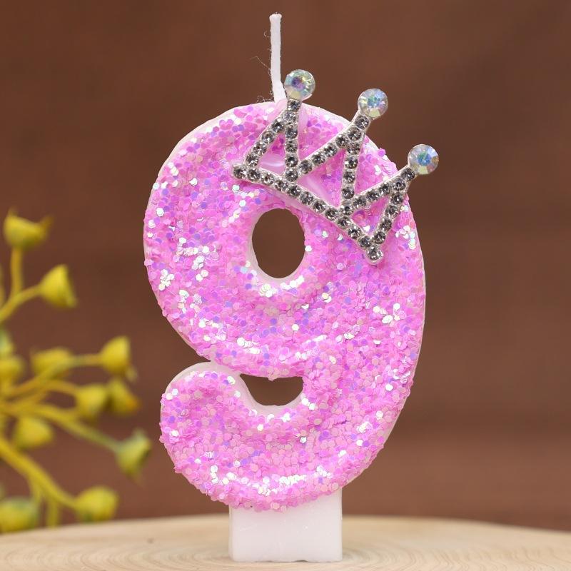 Diamond Number Candle Crown Creative Decoration Birthday Cake Candle Creative Handmade Diy