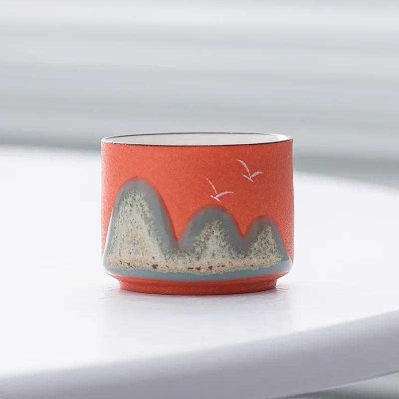 BEPAN Pure hand-painted Yuanshan large-capacity teacup ceramic teacup tea cup Kung Fu tea set high-end gift box gift