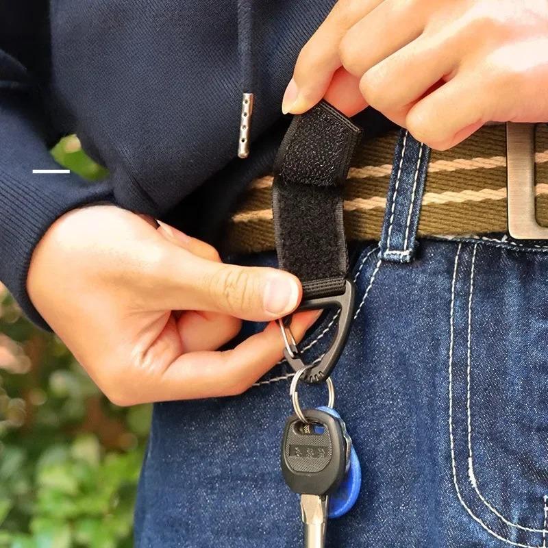 Outdoor Activity Camping Hiking Nylon Ribbon Keychain Molle Tactical Knapsack Triangle Backpack Waist Carryall Fastener Hook Buckle Climb Tool