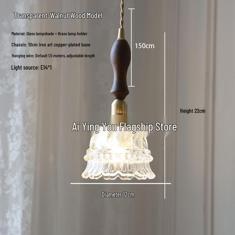 French Modern Glass Pendant Lamp for Bar, Hallway, or Bedroom