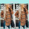 Vintage Plaid Shirt For Women With Polyester Blend Long Sleeve Casual Style