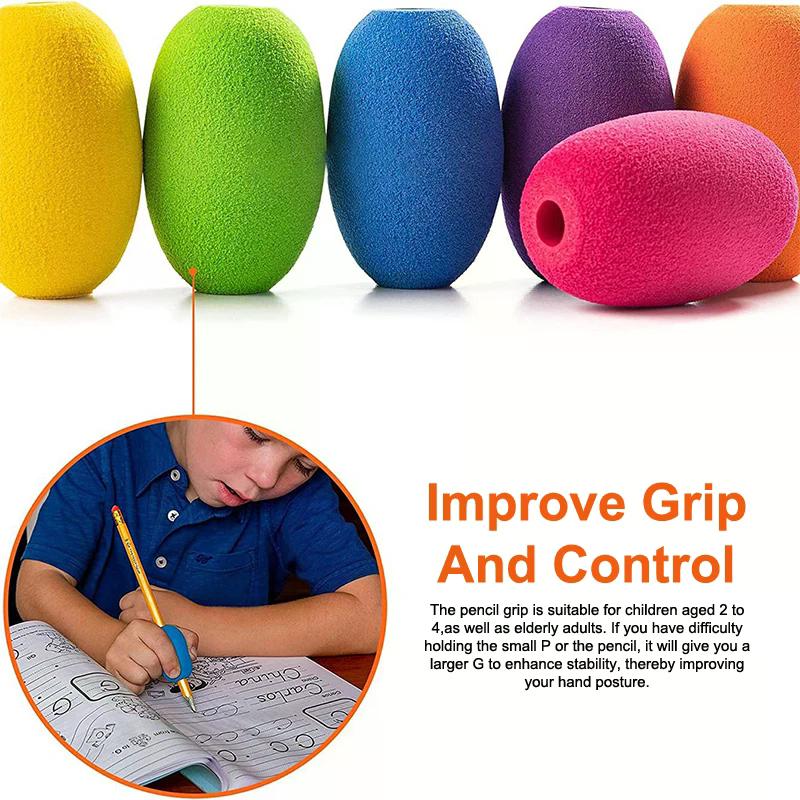 3/6Pcs Soft Foam Pen Pencil Grips Ergonomic Writing Aid Cushion Holder for Kids Handwriting Drawing Learning Stationery