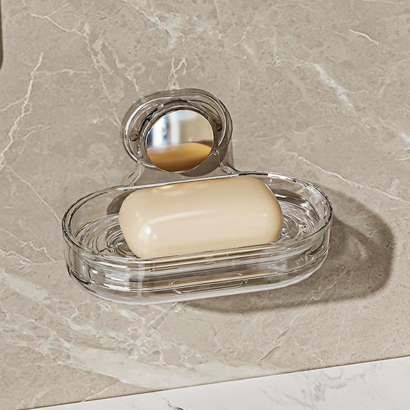 Double Layers Soap Box Kitchen Tools Bathroom Accessories Soap Dish Suction Holder Storage Basket Soap Box Stand
