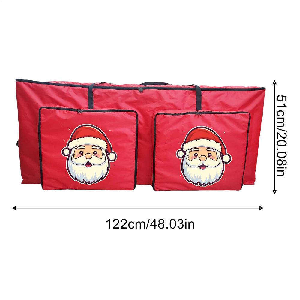 Christmas Tree Storage Bag Zippered Organizer With 2 Front Pockets Waterproof Oxford Cloth Dustproof Garland Organizer Pouch