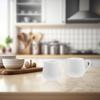 Luxshiny 6-Piece Ceramic Mini Milk Pitcher Set, also usable as a small sauce cup and coffee creamer, practical milk cup set for kitchen use.