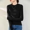 Women's German Velvet Double-Sided Red Half-High Collar Long-Sleeve Top - New for Autumn/Winter 2024