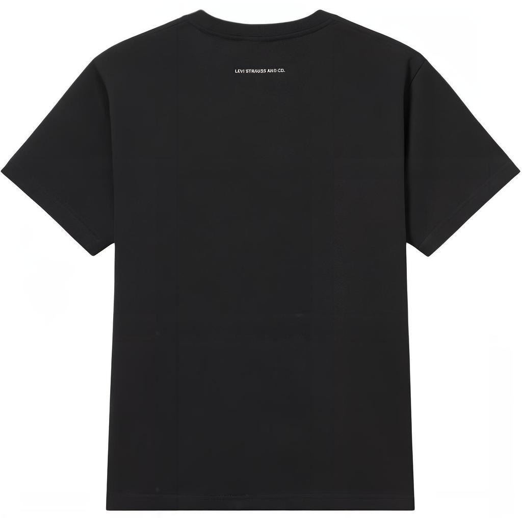 Levis Loose Casual Comfortable Ribbed Round Neck Short Sleeve T-Shirt Men Tops Black 002X5-0000