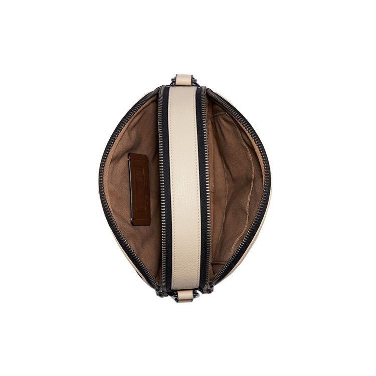 Coach X Basquiat Collaboration 22 Canteen Graffiti Print Round Leather Handheld Shoulder Crossbody Bag Small Women Bags Off-white C5451-QBT04