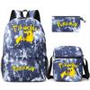 Backpack Teen Student School Bag Three-piece Pencil Case Crossbody Bag