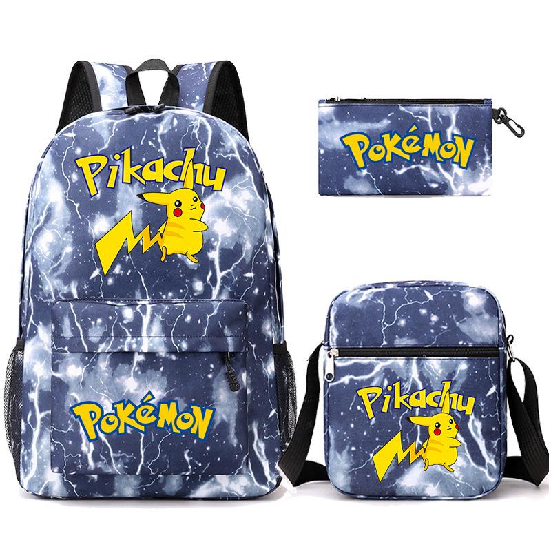 Backpack Teen Student School Bag Three-piece Pencil Case Crossbody Bag