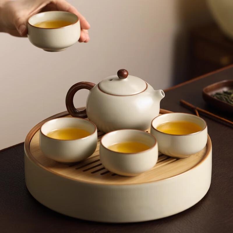 Shangyanfang Ru Kiln Ceramic Kung Fu Tea Set with Tray