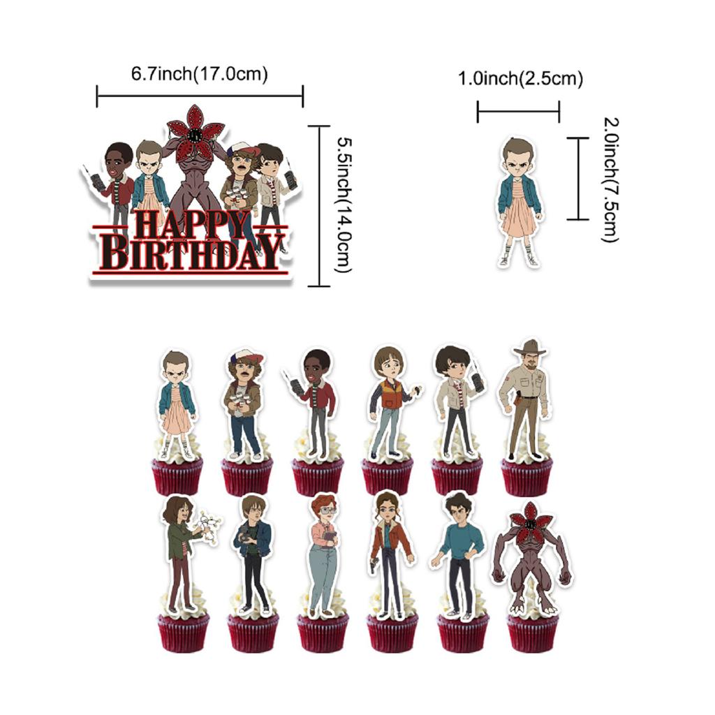 Themed Party Tableware Decoration,Birthday Theme Party Decoration Banner Pull Flag Cake Flag - Set