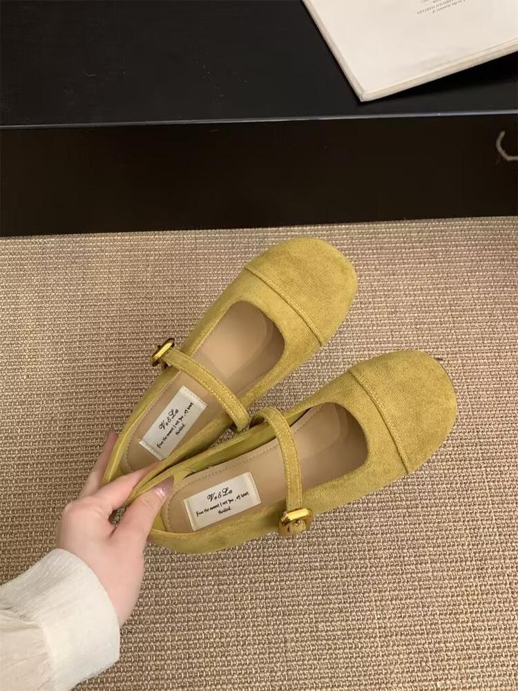 

Туфли женские легкие красные однотонные весенне-осенние, новые французские ретро нежные замшевые туфли Мэри Джейн на плоской подошве, шапочки 35