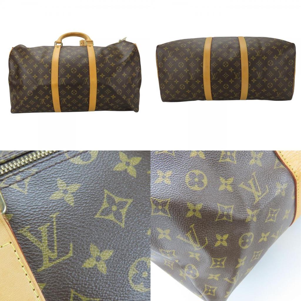 Used LOUIS VUITTON Boston Bag Kiepol 50 Bandriere M41416 Monogram Brown Travel