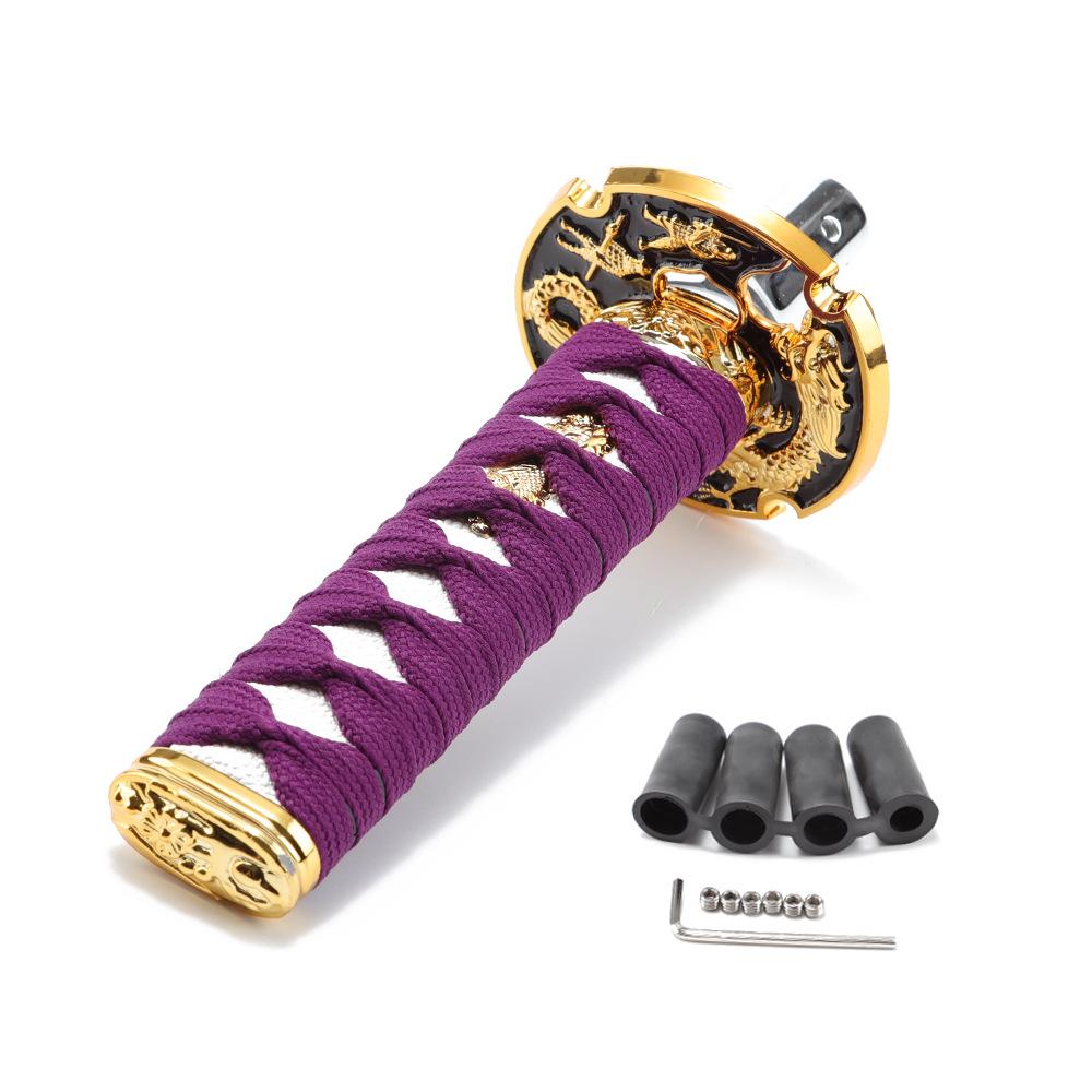 Samurai Sword Automatic Leather Shift Knob Universal For Lock/Button Transmission Cool Katana Gear Shifter Lever 150MM