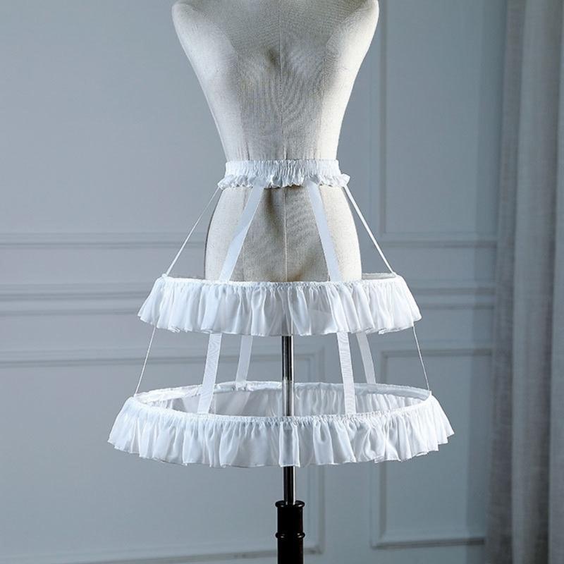 Bridal Petticoat Lovely Skirt Support Elastic Waist Half Skirt Adjustment Cosplay Daily Photography Skirt Supplies