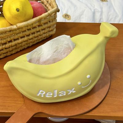 Miniso Entspannende Bananen-Taschentuchbox Kreatives Lächeln Haus Papierbox Wohnzimmer Schlafzimmer Schreibtisch Dekoration Schmuckstück Geschenk