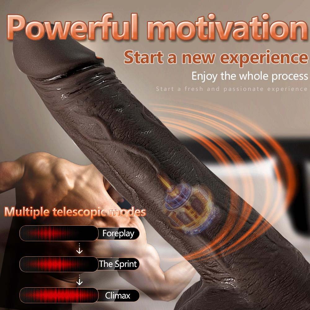 Černá římská teleskopická houpačka 3 cm Inteligentní vyhřívání Bezdrátové dálkové ovládání Elektrické dildo Sexuální hračky pro dospělé Produkty Vibrátor Masturbátor