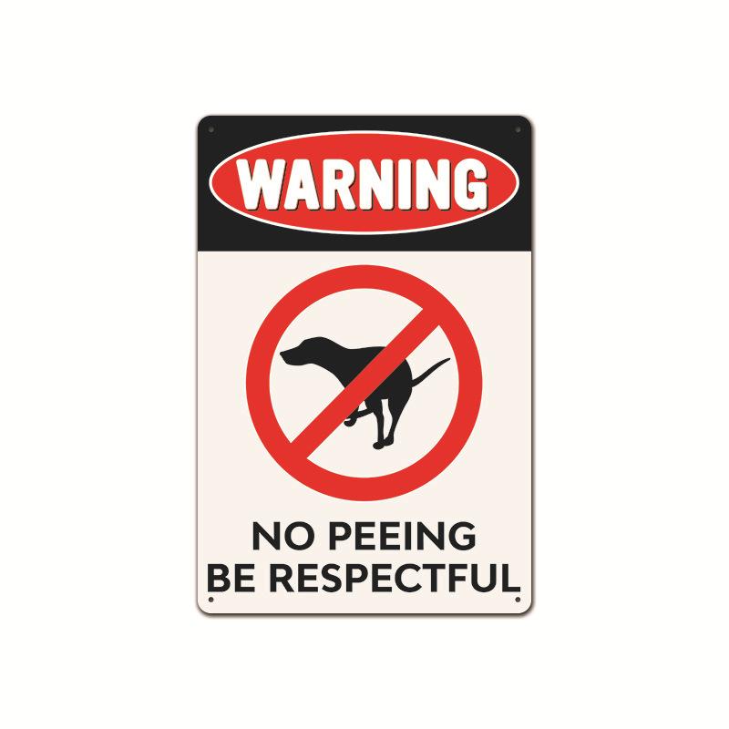 Vintage Tin Art of Courtyard Dog: Garden No - Entry Warning Sign for Home Decoration