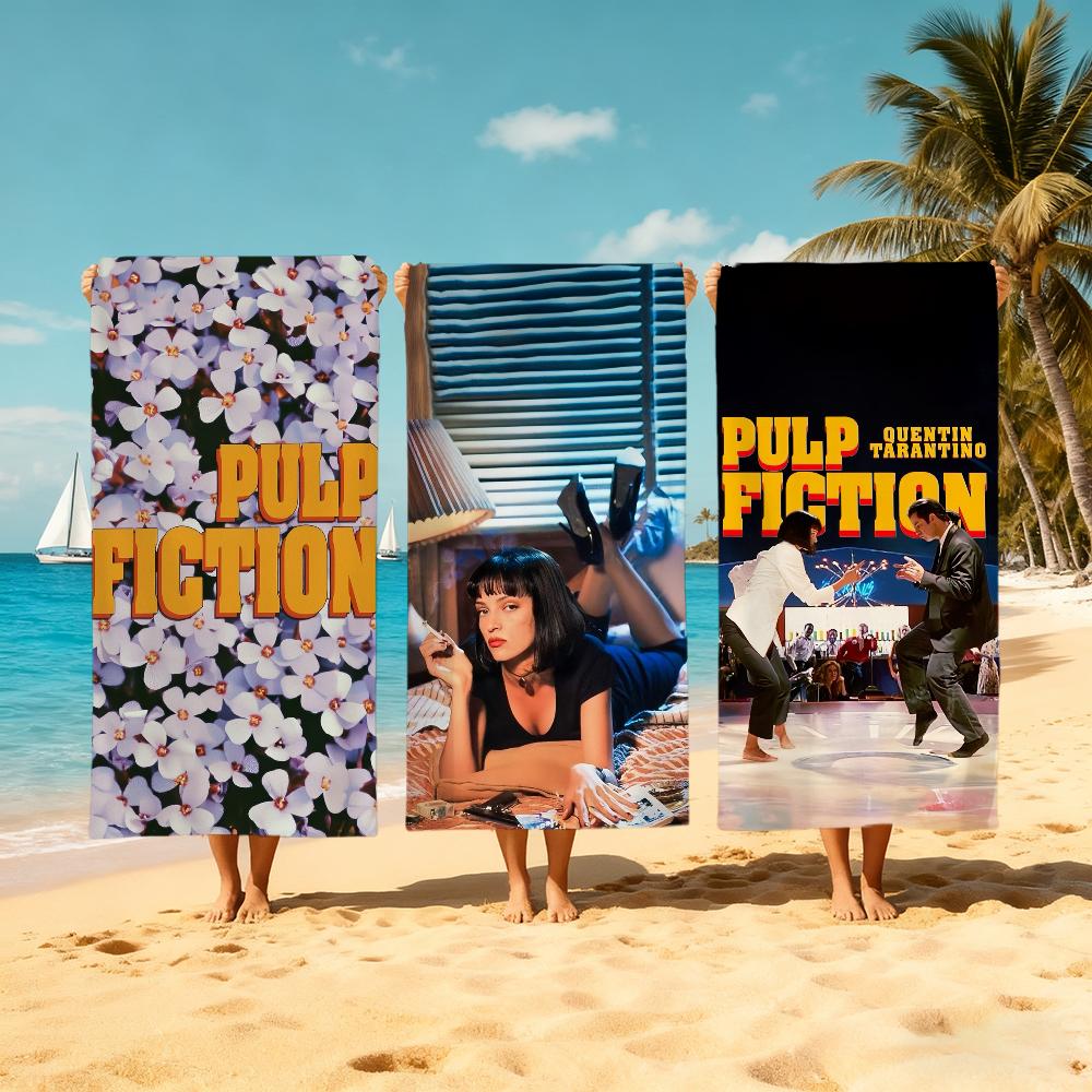 Dalangpa White P-Pulp Show Towel Beach Quick Dry Soft F-Fiction-N Pool Towels Gift For Travel Gym Shower Camping Sports