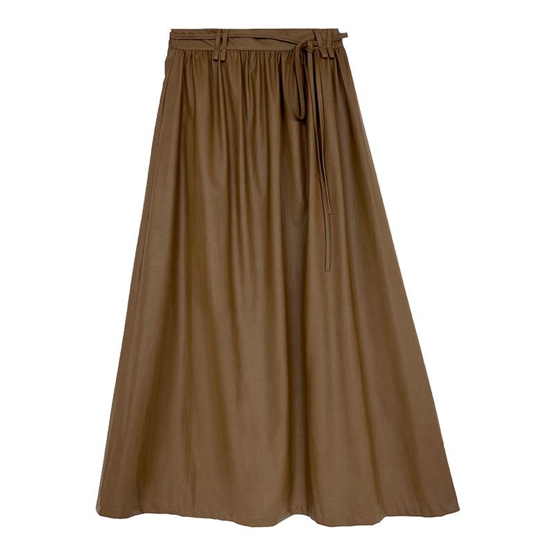 Xitao Solid Color Pu Draped Bandage Skirts GJ1090