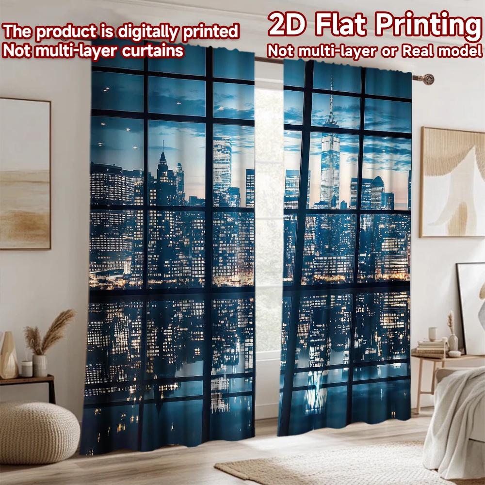 2D flat Photography Backdrop Popular Background cloth Cityscape Through s 100% Polyester Family Party for Bedroom