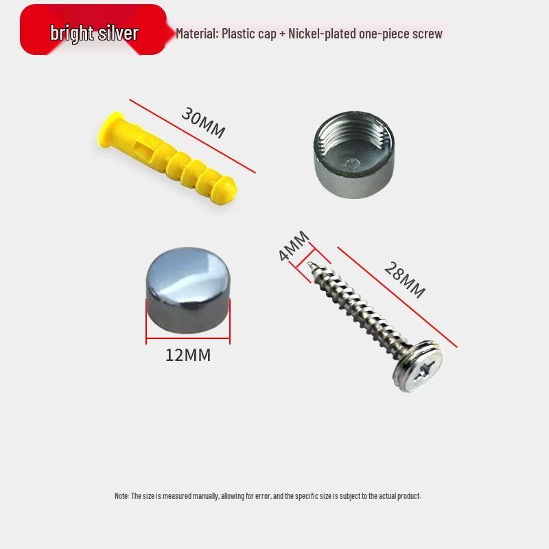 Decorative Glass Mirror Nail Caps: Thickened Flat Screws for Bathroom Signs