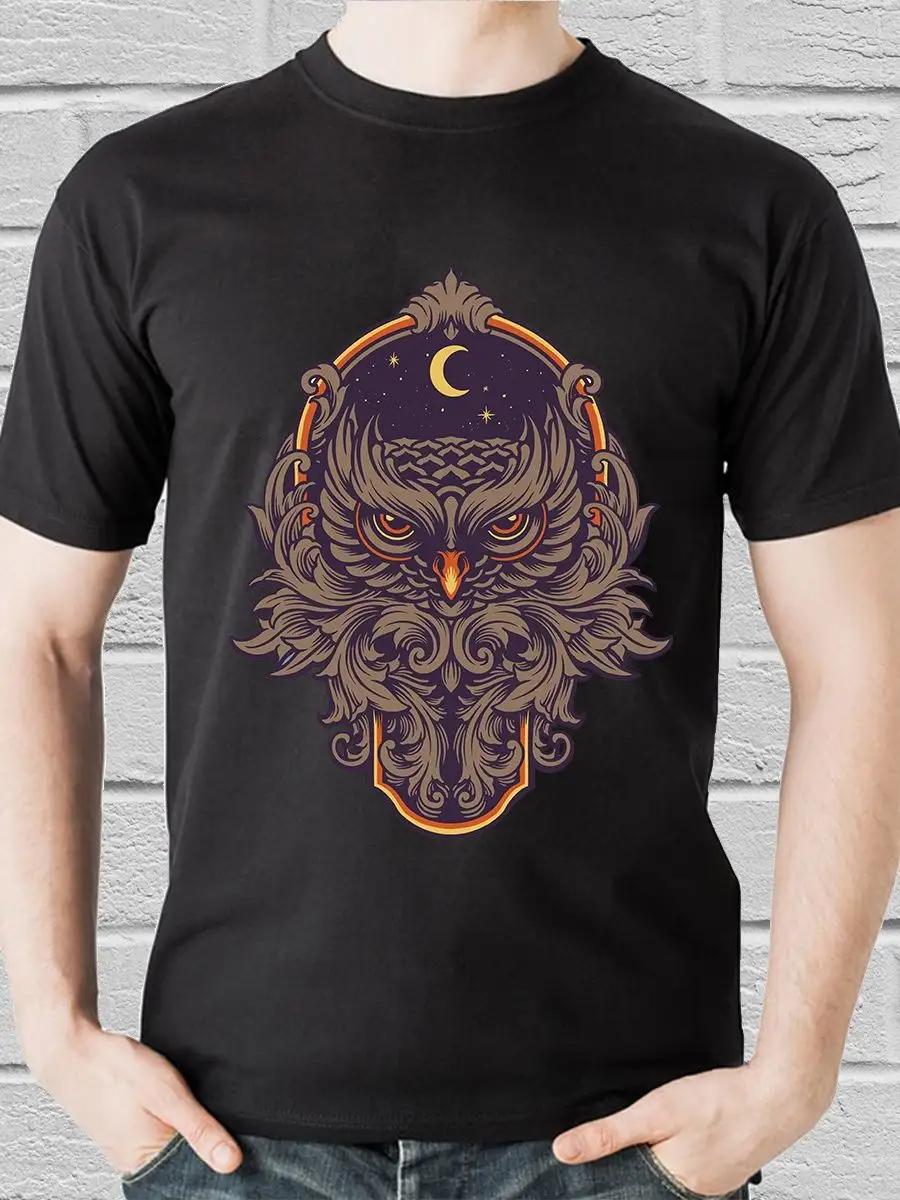 Owl with skull T-shirt S