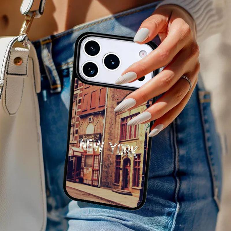 New York City Phone Case For iPhone 17 Air 14 15 13 12 Max Cover For Apple 16e 11 Pro Max Plus Coque