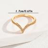 1 Pc Copper Inlaid Zircon V-shaped Ring Women's Simple Fashion Versatile Accessories Ring Daily Wear