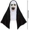 Horror The Nun Mask Cosplay Scary Bloody Demon Ghost Face Latex Masks With Headscarf Halloween Party Costume Props Deluxe