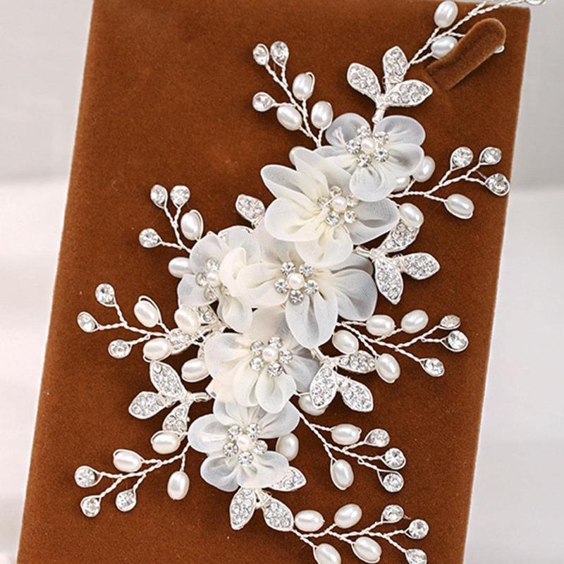 1 Bridal Flower Rhinestone Pearl Hair Comb; Bridal Hair Accessories