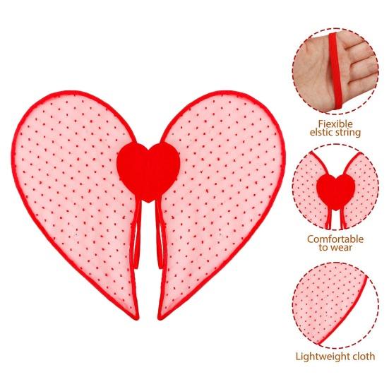 Hjärtformade fjärilsvingar Färgglad kostym för vuxna Barn Alla hjärtans dag Fest Föreställningsrekvisita