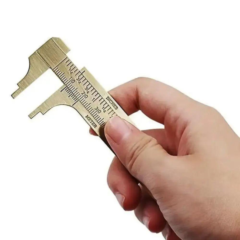 Double Scales Vernier Caliper MM Inch Metric Imperial Brass Caliper 0.02mm Accurate Brass Material Precision Measurement Tool