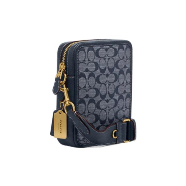 COACH Sullivan Jacquard Fabric With Cow Leather Crossbody Bag, Shoulder Bag Small Men's Denim CG996-B4DE