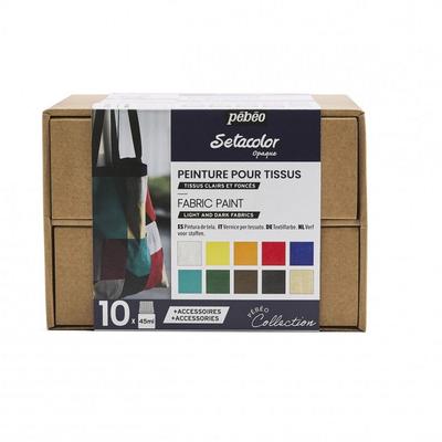 Pébéo Fabric Paint - Setacolor Initiation Set - 6 20 Ml Bottles - Opaque Colors