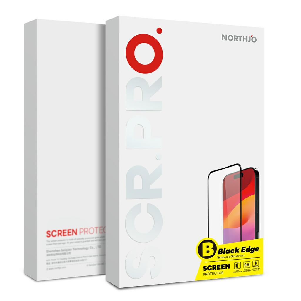 NORTHJO A+ Screen Protector for iPhone 17 Pro Max High Aluminum-Silicon Film 0.3mm 2.5D Black Edge Silk Printing