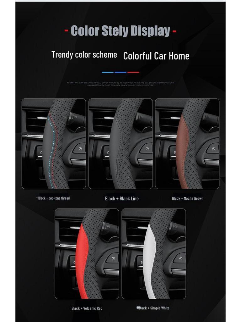 Odorless, non-slip steering wheel cover for BMW i3, i5, ix1, ix3, 5 Series & new energy vehicles; stitch-free design.