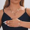 Elegant Pearl Rhinestone Flower Jewelry Set: Necklace, Earrings & Bracelet for Weddings & Banquets