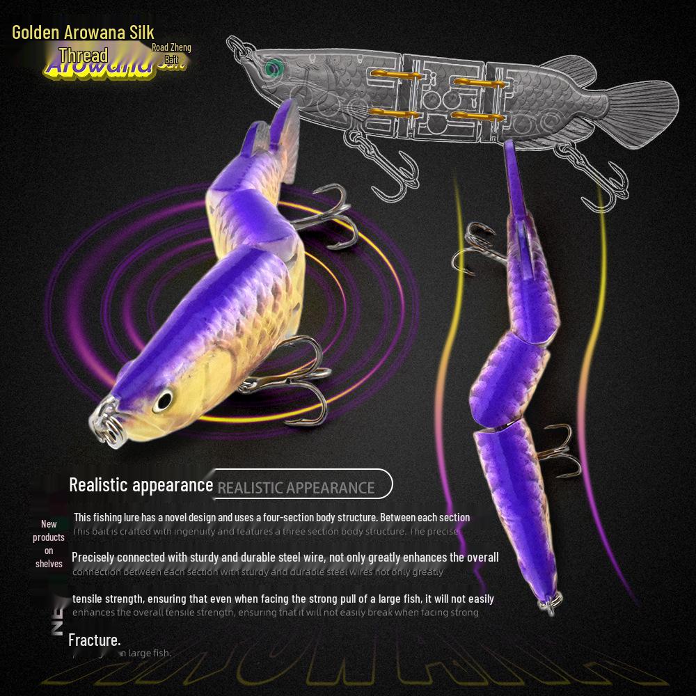 Golden Dragon Multi-jointed Sinking Fishing Lure, 4 Sections, 150mm/34.6g