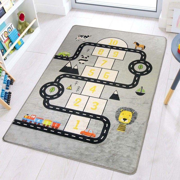Tapis CIRCUIT Marelle Gris, Dimension: 80x150