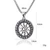 Titanium Steel Retro Sunflower Necklace Personalized Hip Hop Wind and Fire Wheel Pendant