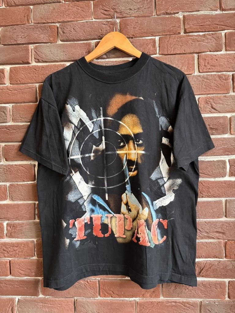 Vintage 90s 2pac Tupac Head Shot Grail Tee Rap Band XL Black Unisex T-Shirt