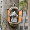 Christmas Dinosaur Window-Climbing Garden Ornament: Resin Gnome Statue Decoration