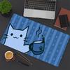 Cartoon Kitty Coffee Doodle Art NonSlip Rubber Mouse Pad For Accurate Mouse Control Gaming Desktop Daily Office Use